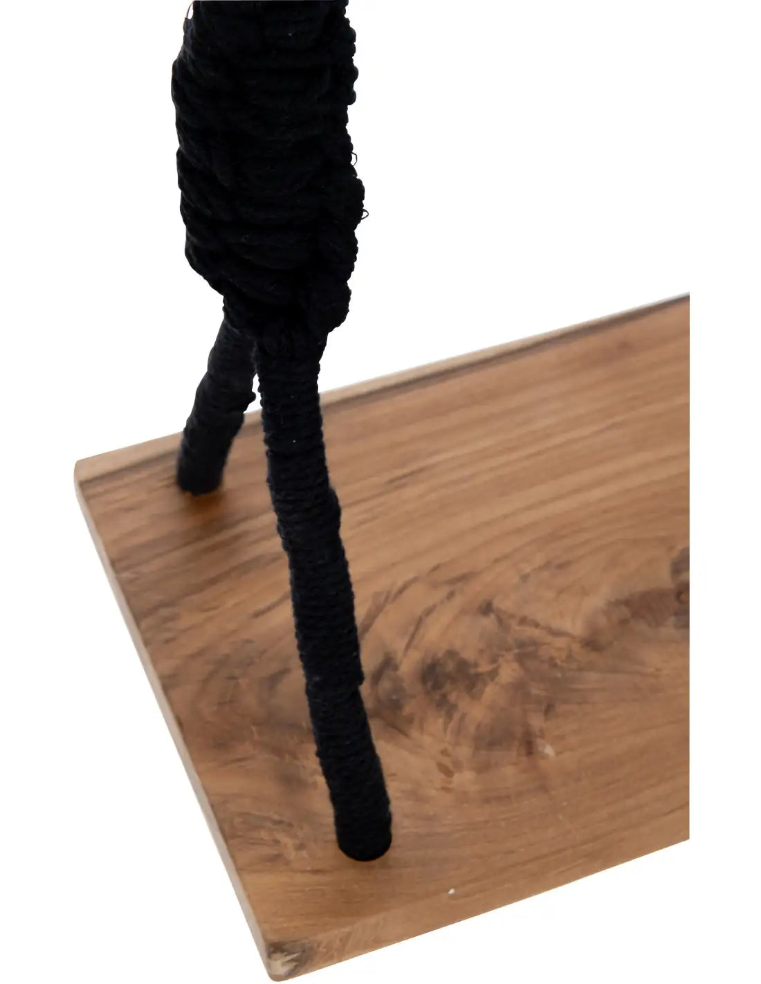 Balançoire déco bohème en bois et coton noir