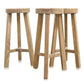 Tabouret de Bar Rond Naturel - Bois Brut