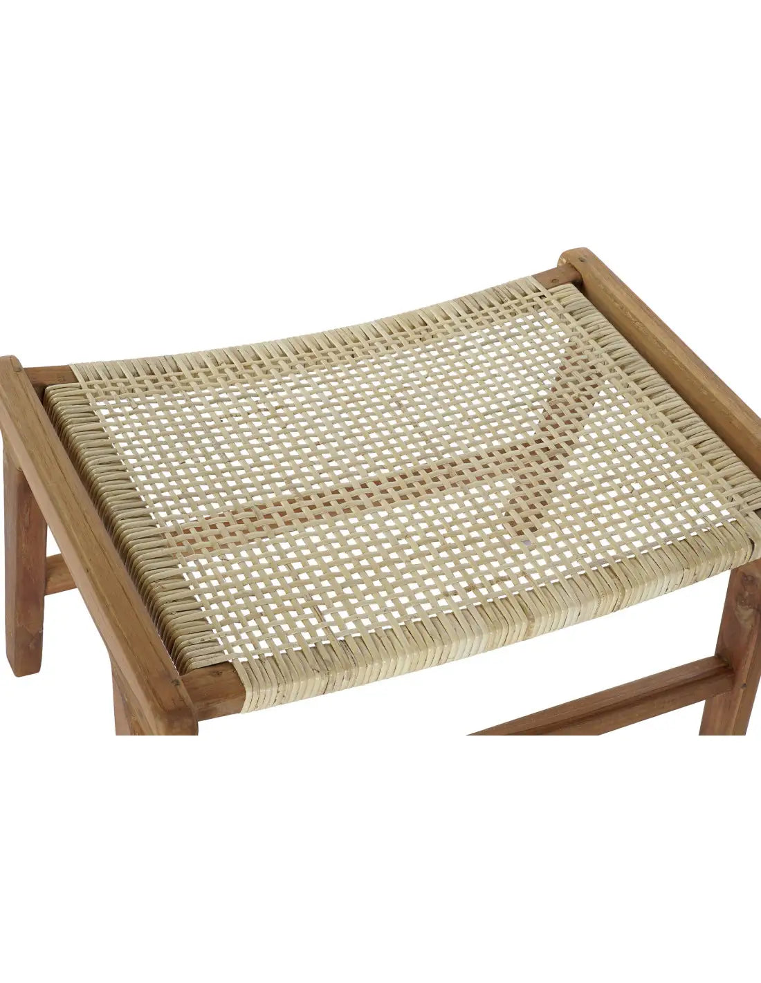 Banc balinais 1 place en Bois de teck Rotin Naturel Cannage