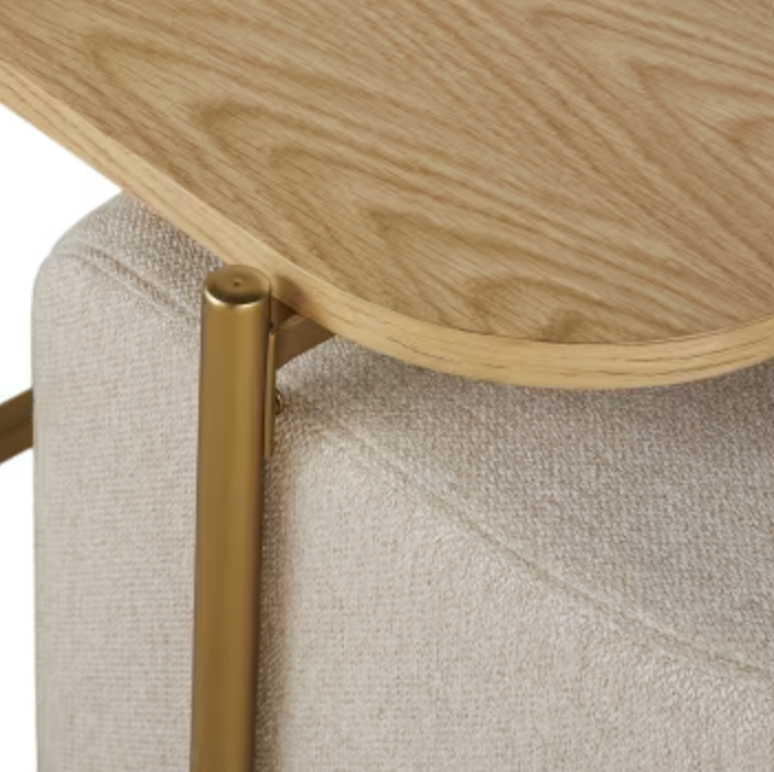 Table Basse et Assises en Polyester Recyclé - Beige Clair