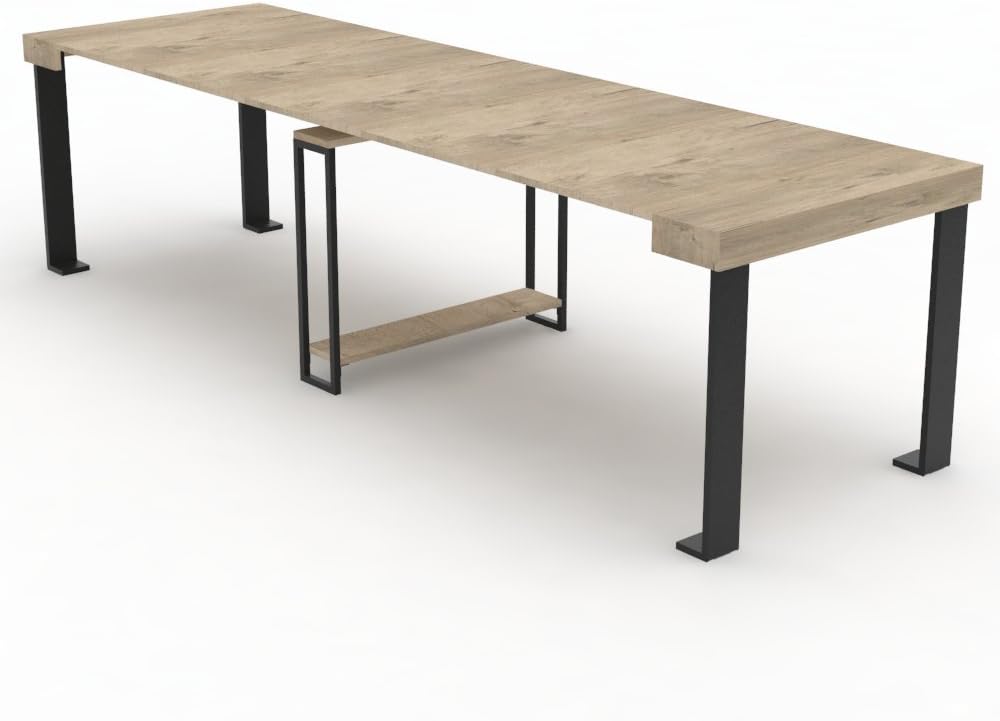 Table Console Extensible avec Porte-Rallonges - Bois Laminé