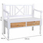 Banc d'entrée rangement - 2 tiroirs en Bois Blanc Naturel