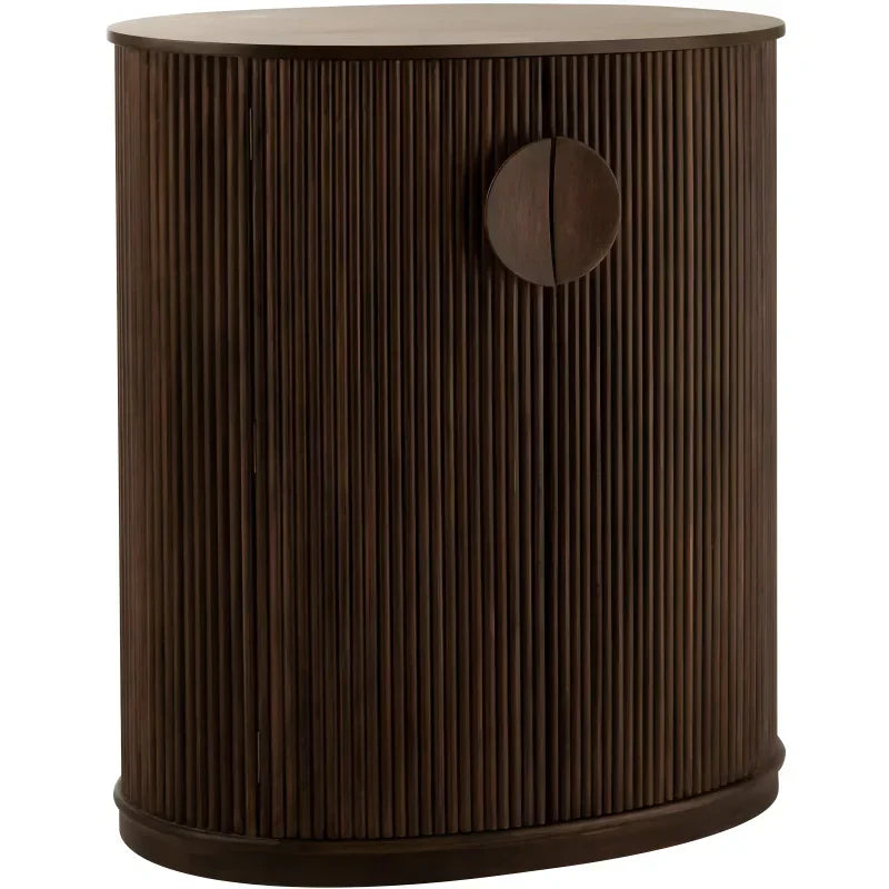 Buffet arrondi 2 portes en bois de manguier marron