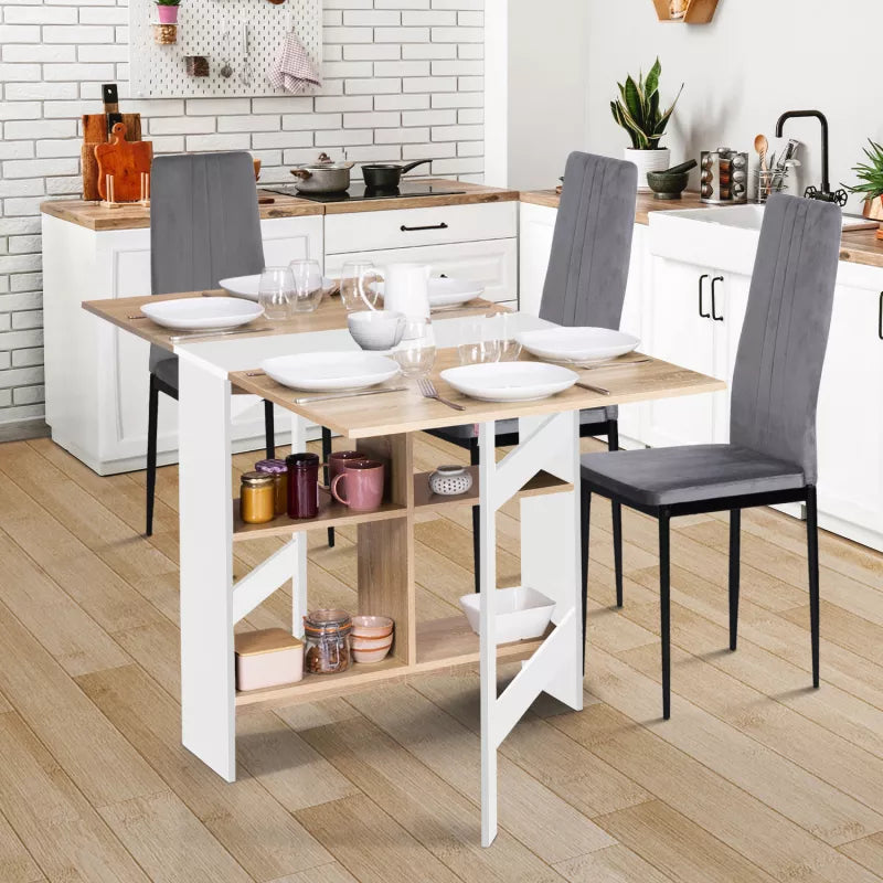 Table Console Pliable - 2-6 Personnes - Avec Rangements