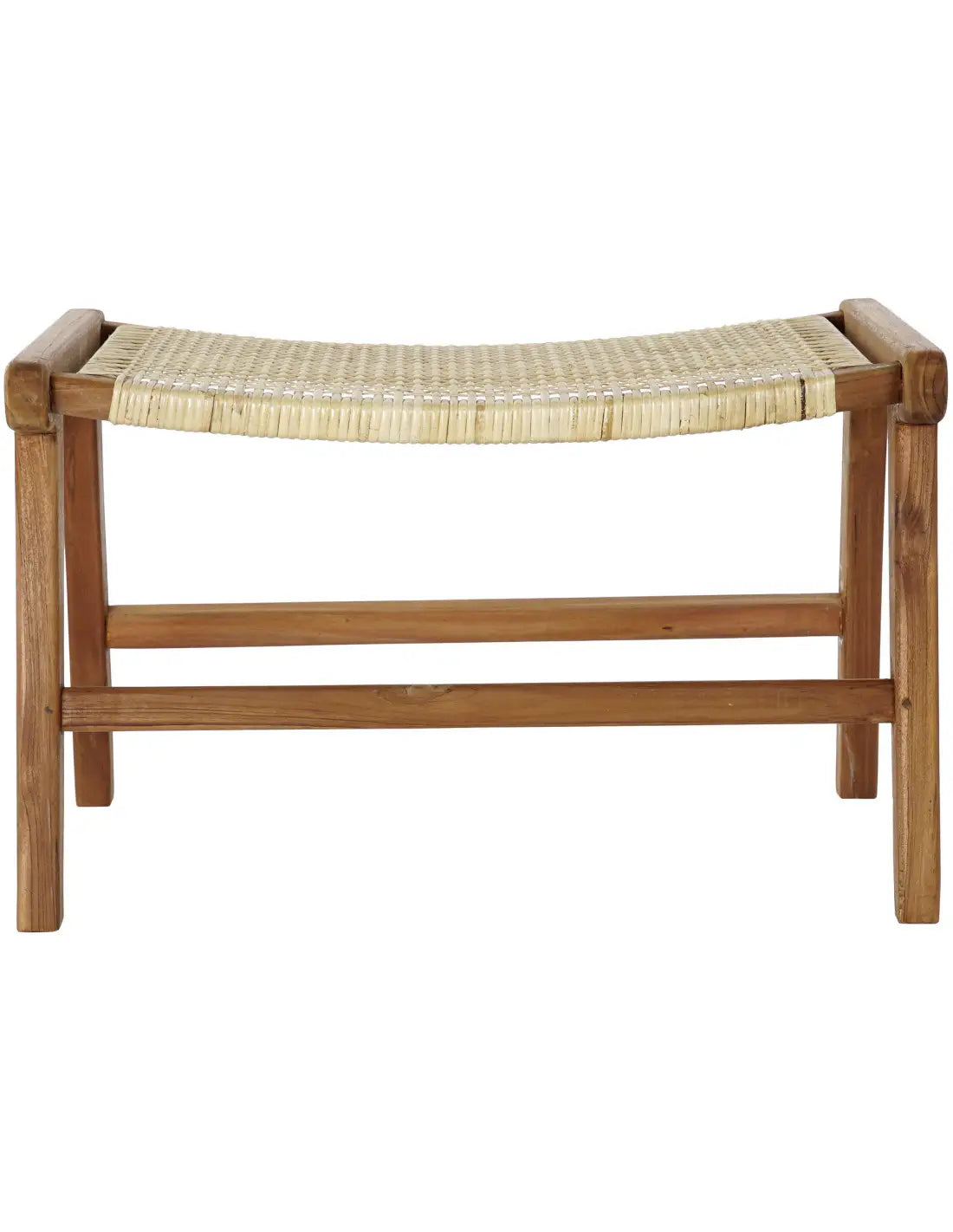 Banc balinais 1 place en Bois de teck Rotin Naturel Cannage