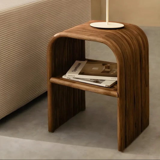 Table d'Appoint Rectangulaire en Rotin (35x40 cm)