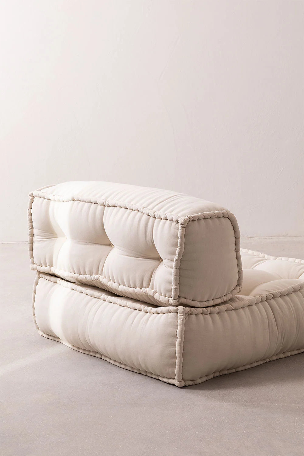 Canapé Modulable en Coton au Sol