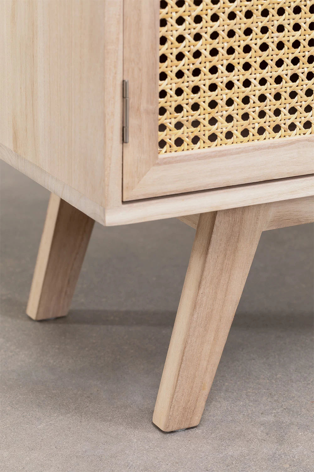 Meuble TV en Bois Design - Bois de Paulownia & Cannage