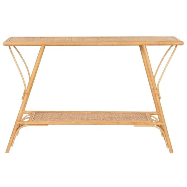 Console d'entrée Rotin Naturel et Cannage