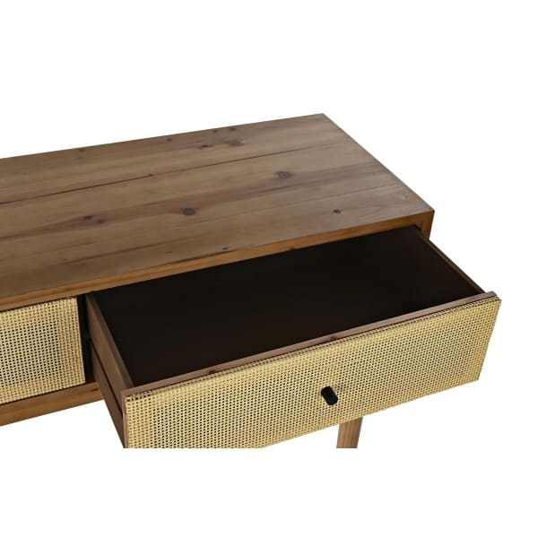 Console Vintage en Cannage et Sapin Marron