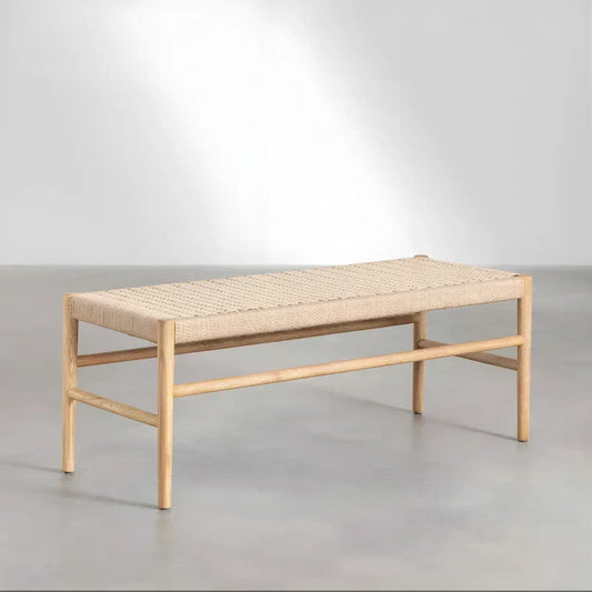 Banc en Bois de Chêne et Corde Tressée