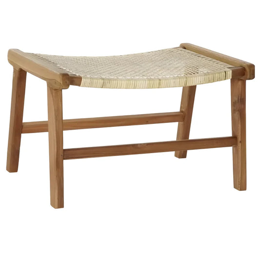 Banc balinais 1 place en Bois de teck Rotin Naturel Cannage