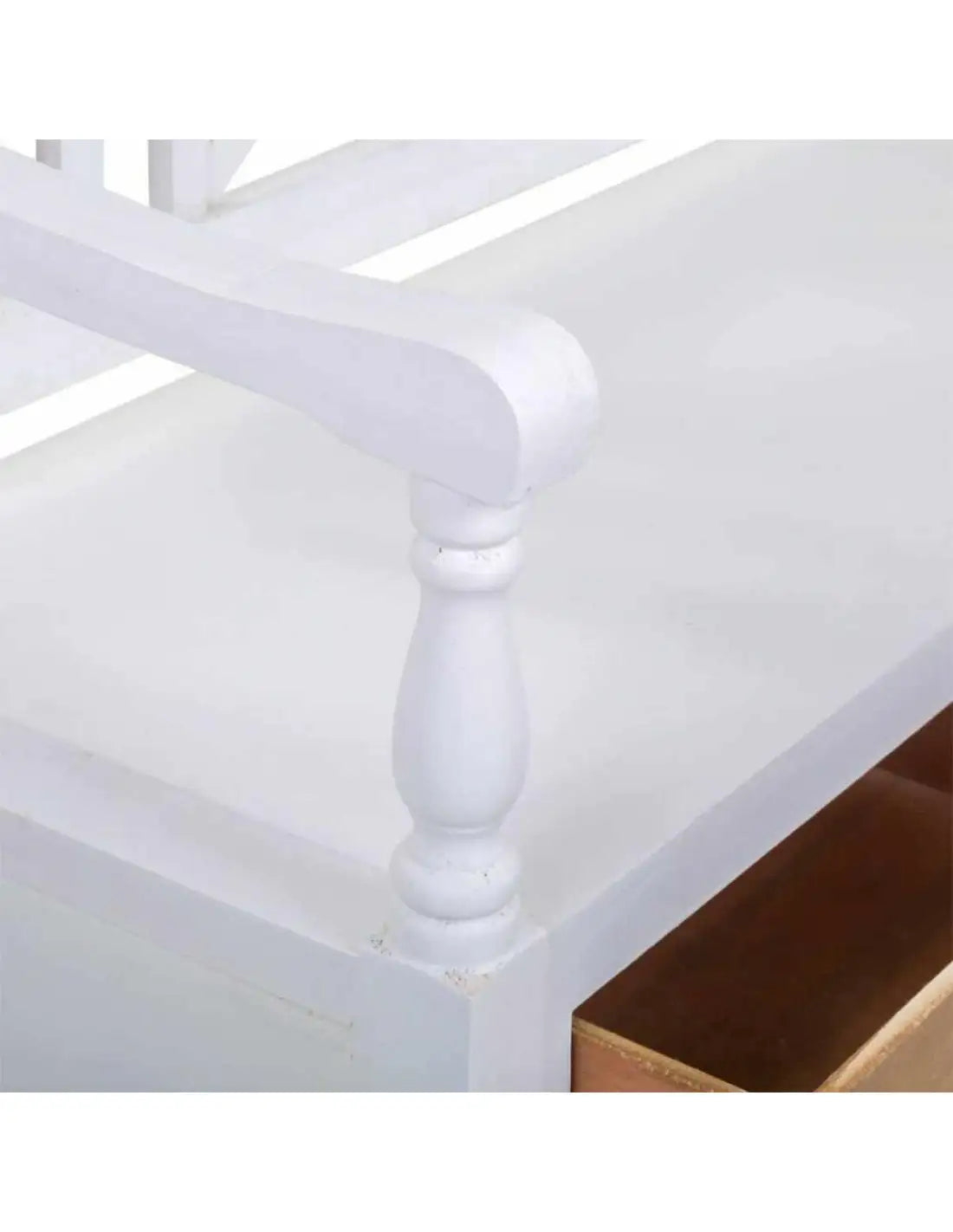 Banc d'entrée rangement - 2 tiroirs en Bois Blanc Naturel