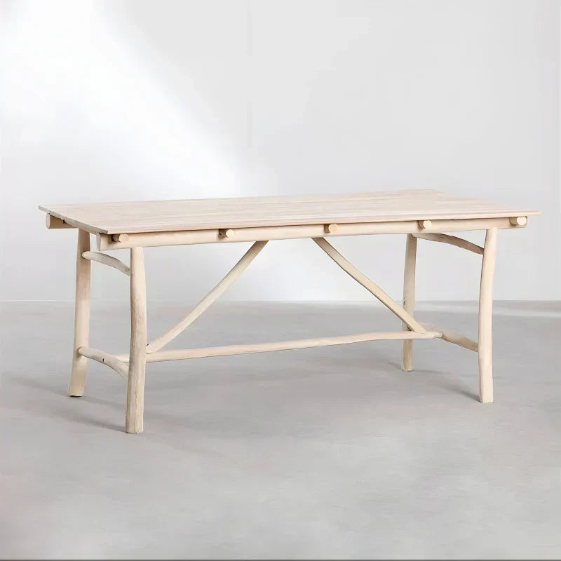Table de Salle à Manger Rectangulaire en Bois de Teck (180,5x100 cm)