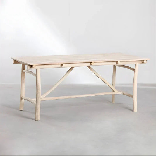Table de Salle à Manger Rectangulaire en Bois de Teck (180,5x100 cm)
