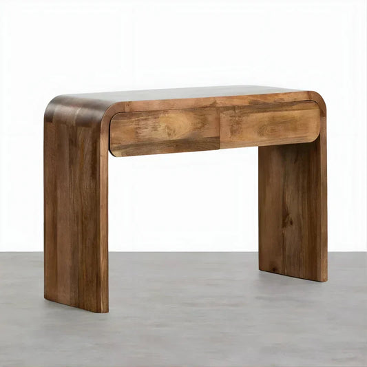 Console avec Deux Tiroirs en Bois de Mangue