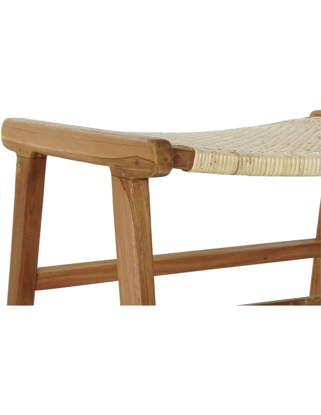 Banc balinais 1 place en Bois de teck Rotin Naturel Cannage