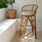 Tabouret de Bar en Rotin Naturel avec Coussin en Coton