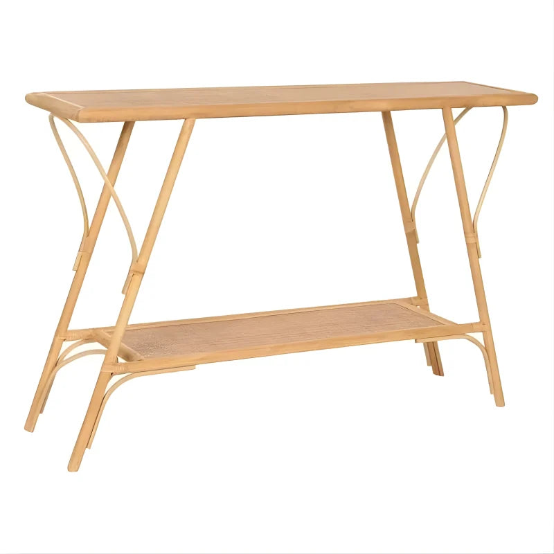 Console d'entrée Rotin Naturel et Cannage