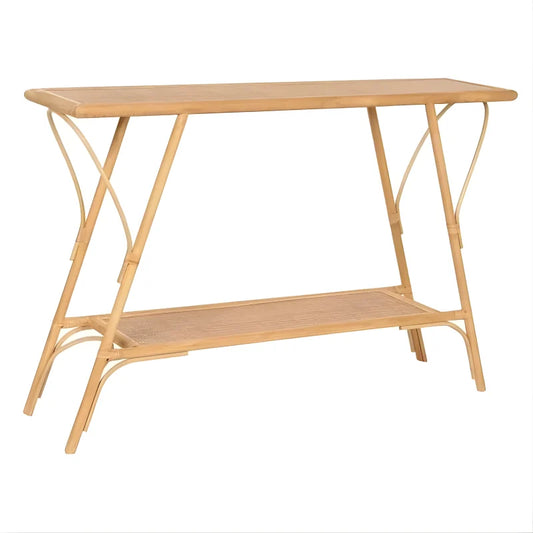 Console d'entrée Rotin Naturel et Cannage